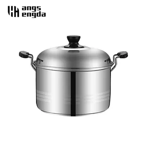 Wholesale Stainless Steel pot Double Bottom Soup Pot Nonmagnetic Cooking Multi purpose Cookware Non stick Pan induction cooker