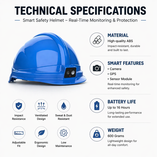 ZXA 4G Smart Safety Helmet with Camera & GPS Real-time Dispatch & Video Transmission, PC/ABS,Industrial Construction Protection