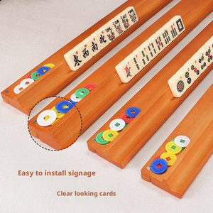 Support de rangement pour tuiles de Mahjong en bois massif, avec bâton de poussée, pliable et portable, règle de Mahjong pour jeu de table - Vente en gros usine - Product Image 5