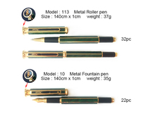 Stylo bille vintage en cuivre, édition limitée, style octogonal hexagonal, motif marbré, or 24 carats, 1,0 mm, bleu/rouge/vert/gris
