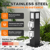 Prise de courant extérieure pour jardin, en acier inoxydable IP66, 2 prises, avec rallonge