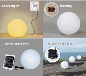 Luz de jardín IP68, linterna LED recargable, LED lámpara de pie, bola redonda LED, luz exterior para Parque, césped, luces solares enterradas - Product Image 1