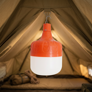 Ampoule LED USB rechargeable T Bulb DC5V-6V 80W Diamètre 105mm Trois options de luminosité réglable Orange/Blanc Options de boîtier Matériel ABS+PP Batterie 3000mAh - Product Image 1