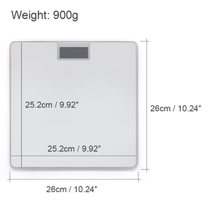 Báscula Digital Cuadrada Personalizada de Vidrio Templado de 26x26cm, <span class=keywords><strong>Blanca</strong></span>, Sublimable, Imprimible, con Bandeja, Funciona con Batería - Product Image 2