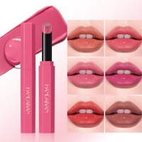 Ensemble de rouges à lèvres hexagonaux à pointe oblique, 6 couleurs, hydratant, longue durée, kit cosmétique de maquillage pour les lèvres crémeux et veloutés pour femmes