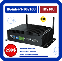 HYSTOU Mini PC industriel sans ventilateur GPIO ordinateur Intel I7-10810U DP HD Triple affichage 2COM RS232 USB3.0 5G WiFi PC robuste