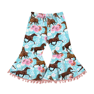 Pom Ropa Infantil de 4 de Julio con Temática Espeluznante, Pantalones Acampanados para Bebé, Pantalones Acampanados con Rayas y Estrellas, Pantalones de Chándal Oversize para Niña - Product Image 4