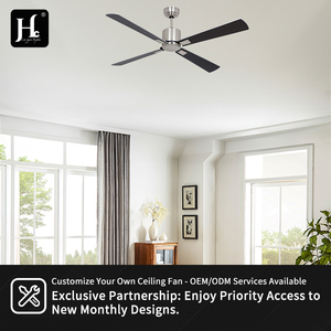 48 inch 52 inch 56 inch modern home silent decoration DC motor stainless steel five <b>leaf</b> remote control brushless DC ceiling fan - Product Image 5