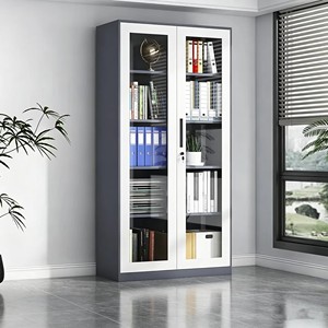 Thickened Steel Heavy-Duty Anti-Static Filing Cabinet <b>Drawers</b> <b>Lockable</b> Glass Door Modern Minimalist Design for Home/Workshop - Product Image 1
