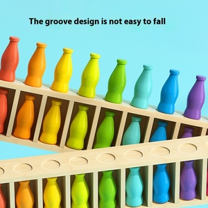 Enfants en bois coloriage jouets pensée logique mémoire formation éducation précoce <span class=keywords><strong>jeu</strong></span> paire tissu <span class=keywords><strong>bouteille</strong></span> boisson pour enfants garçons filles - Product Image 3