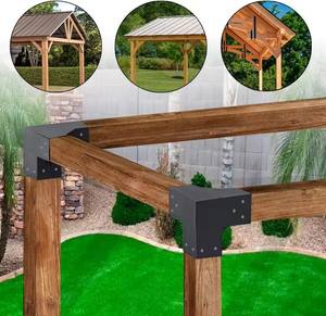 Kit de boulons pour <span class=keywords><strong>pergola</strong></span> en métal de construction de <span class=keywords><strong>pergola</strong></span> personnalisé Support de montage en fer 4x4 Kits de supports pour <span class=keywords><strong>pergola</strong></span> Connecteur en métal pour <span class=keywords><strong>bois</strong></span> - Product Image 4
