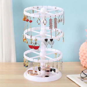 Factory Wholesale Round Rotating Acrylic Transparent <strong>Earring</strong> Jewelry Display <strong>Holder</strong> Rack <strong>Earring</strong> <strong>Holder</strong> - Product Image 2