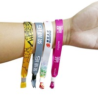 Bracelets en tissu satiné imprimé par sublimation, imitation antique, en polyester tissé, pour événements promotionnels, festivals et fêtes