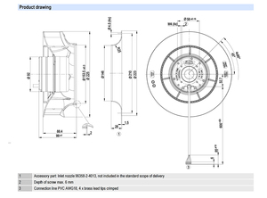ebm-papst R1G225-RA15-10/G01 EC centrifugal fan backward curved industrial blower for HVAC ventilation air handling unit - Product Image 2