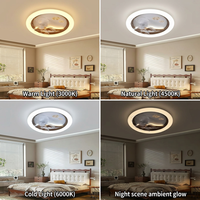 Ventilateur de plafond décoratif à LED facile à installer, design zen créatif, montage en surface, idéal pour les projets de rénovation de maisons neuves
