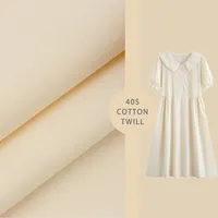Saf pamuklu kumaş elbise 40S dokuma dimi katı boyalı 143*116 yumuşak % 100% pamuklu kumaş