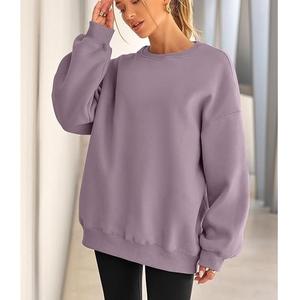 Nouveau design, sweat-shirt à manches longues à col rond pour femmes, taille plus, en tricot d'hiver, doublé de spandex/coton, impression de logo personnalisée sur le devant - Product Image 5