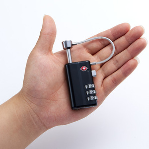 กุญแจล็อคแบบผสมผสาน 3 หลัก ผลิตจากโลหะผสม ได้รับการรับรองจาก TSA พร้อมสายลวด สำหรับความปลอดภัยของกระเป๋าเดินทาง - Product Image 2