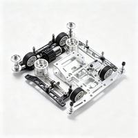 Pièces personnalisées TamiyaMini4WD CNC, kit de mise à niveau en aluminium, bras de suspension usinés avec précision, moyeux de roue, support moteur, composants de châssis