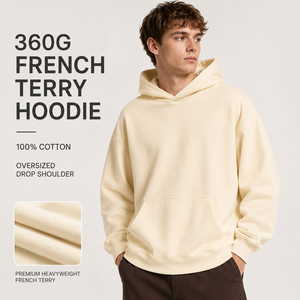 <span class=keywords><strong>Felpa</strong></span> con Cappuccio Oversize in <span class=keywords><strong>Cotone</strong></span> 360gsm, Personalizzabile con Logo, Unisex, Pesante, per Ordini OEM e Vendita all'Ingrosso - Product Image 1
