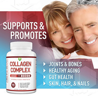 Cápsulas complejas de colágeno de gran venta que soportan la fuerza articular de los huesos para hombres y mujeres 5 tipos de cápsulas de colágeno múltiple