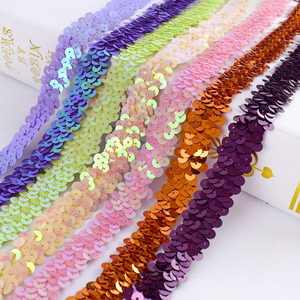 Deepeel KY335 2cm DIY Sewing Garment Accessories Stage Dress Paillette <strong>Lace</strong> Trimmings <strong>Elastic</strong> Sequins <strong>Lace</strong> - Product Image 3