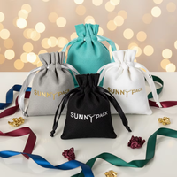 Sac en tissu à cordon personnalisé pour bijoux, pochette en velours double face 7*9cm, logo imprimé, vente en gros disponible