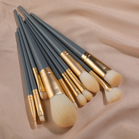 10 buah set rias wajah pemula set lengkap dari rambut lembut eye shadow bubuk kuas perona pipi alat kecantikan riasan foundation