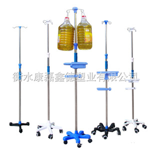 Soporte intravenoso de acero inoxidable con base de hierro fundido, altura ajustable con ruedas, soporte portátil para gotas intravenosas (Tipo B). - Product Image 2