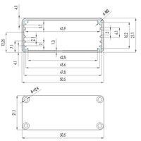 Caja de Control de Aluminio Extruido con Blindaje EMI de 50.5*21mm, Anodizada Personalizada, IP54, para Router de Red, Telecomunicaciones 5G, Ethernet y Fibra