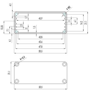 Boîtier de contrôle en aluminium extrudé blindé EMI 50,5*21mm, anodisé sur mesure, IP54, pour routeur réseau 5G, télécommunications, <span class=keywords><strong>Ethernet</strong></span>, fibre - Product Image 5