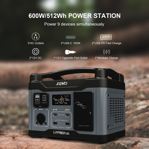 สถานีไฟฟ้าพกพา Senci 600W 512wh แบตเตอรี่เก็บพลังงานแสงอาทิตย์สำหรับบ้านและแคมป์ปิ้ง 600 วัตต์ รุ่นพกพา SIGM - Product Image 5