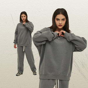 AI-MICH 2025 maglione rotondo da <span class=keywords><strong>uomo</strong></span> 350G Plus <span class=keywords><strong>velluto</strong></span> spesso ricamato autunno inverno nuovo modello solido di marca alla moda - Product Image 2