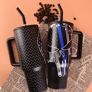 Oem/ODM công suất lớn nhà máy bán buôn thực phẩm cấp 18/8 thép không gỉ thể thao chai nước 40oz rơm cốc với xử lý - Product Image 2