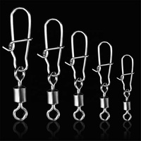 100pcs/bag Penjualan Terlaris Swivel Pancing Bearing Bola Dengan Coastlock Snap, Swivel Snap Pancing Kuat dan Tahan Lama