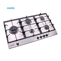Electrodoméstico de Cocina Xunda, Placa de Cocción a Gas Integrada de 90 cm y 5 Quemadores, Personalización de Fábrica, Placas de Cocción a Gas de Acero Inoxidable de 4, 5 y 6 Quemadores
