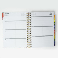 Offre Spéciale 2024 2025 planificateur mensuel hebdomadaire Agenda annuel Journal objectif quotidien bien-être Journal spirale école fournitures de bureau cahier