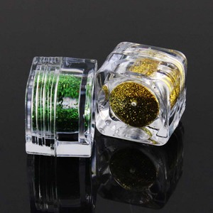 5ml 5g Clear Empty Square Small Plastic Acrylic Cream Nail Glitter Powder Sample Jar