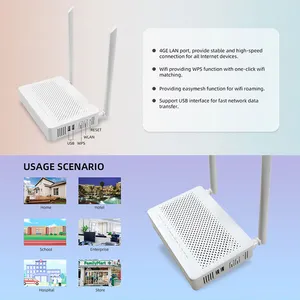 Hosecom 4GE GPON ONU Dual Band 2.4G 5G เราเตอร์ WIFI 4พอร์ต ONU เข้ากันได้ดี xpon GEPON สำหรับบ้าน