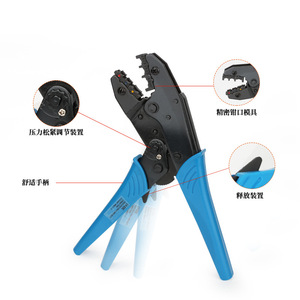 Alicates de crimpado de terminales de grado industrial de acero con alto contenido de carbono LY03C-5D3 con entrada frontal para crimpado de cables - Product Image 2