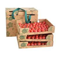 Boîtes d'emballage pliables en carton ondulé pour fruits et légumes, recyclables, en gros, pour mangues et cerises, avec gaufrage et couleur personnalisée pour l'expédition et la présentation