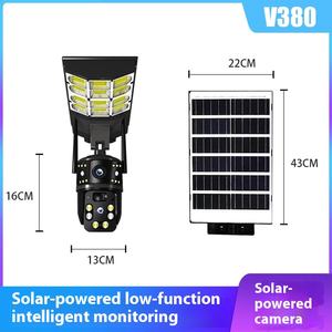 6MP Ống Kính Kép Năng Lượng Mặt Trời Ánh Sáng Đường Phố Máy Ảnh Phát Hiện Chuyển Động Báo Động Hỗ Trợ 128G Thẻ SD Năng Lượng Mặt Trời Đèn Với Máy Ảnh - Product Image 3