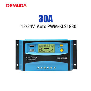 ตัวควบคุมการชาร์จพลังงานแสงอาทิตย์ Demuda LCD LED Solar Regulator Intelligent PWM พร้อมพอร์ต USB 12v 24v 30a สำหรับระบบพลังงานแสงอาทิตย์ PV Module - Product Image 1