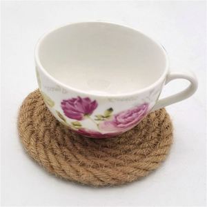Manteles individuales para posavasos de mesa redonda al aire libre, accesorios de comedor para acampar, <span class=keywords><strong>yute</strong></span> antideslizante <span class=keywords><strong>individual</strong></span> - Product Image 3