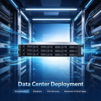 DE2000H 10 X 8TB NL-SAS + 2 X 3.84TB SAS SSD 16GB Cache untuk Virtualisasi Server