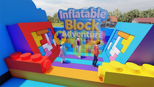 Parc gonflable JOYFUL FUN sur le thème des jeux classiques, aire de jeux gonflable extérieure pour enfants - Product Image 4