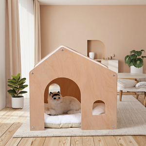 Maison mobile d'intérieur pour chiots et chats <span class=keywords><strong>Chenil</strong></span> économique en bois avec motif imprimé Meubles mignons pour animaux de compagnie - Product Image 1
