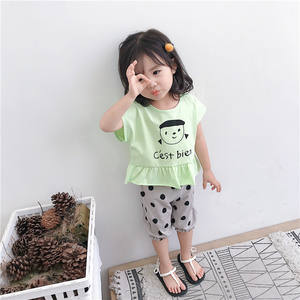 Conjunto de Camiseta y Pantalones de Danza del Vientre Estilo Coreano para Niños, Diseño Deportivo y de Dibujos Animados - Product Image 1