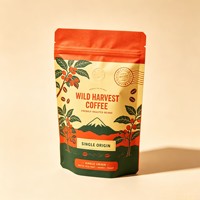 Sachet Doypack Recyclable en PE pour Grains de Café, Réutilisable avec Fermeture Éclair et Valve de Dégazage