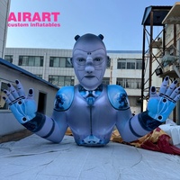 Scène de musique Offre Spéciale décorant le robot gonflable d'AI, grand ballon bleu gonflable de sculpture en robot